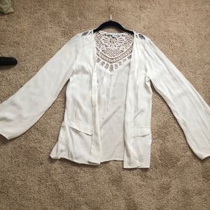 White Rayon lace blouse